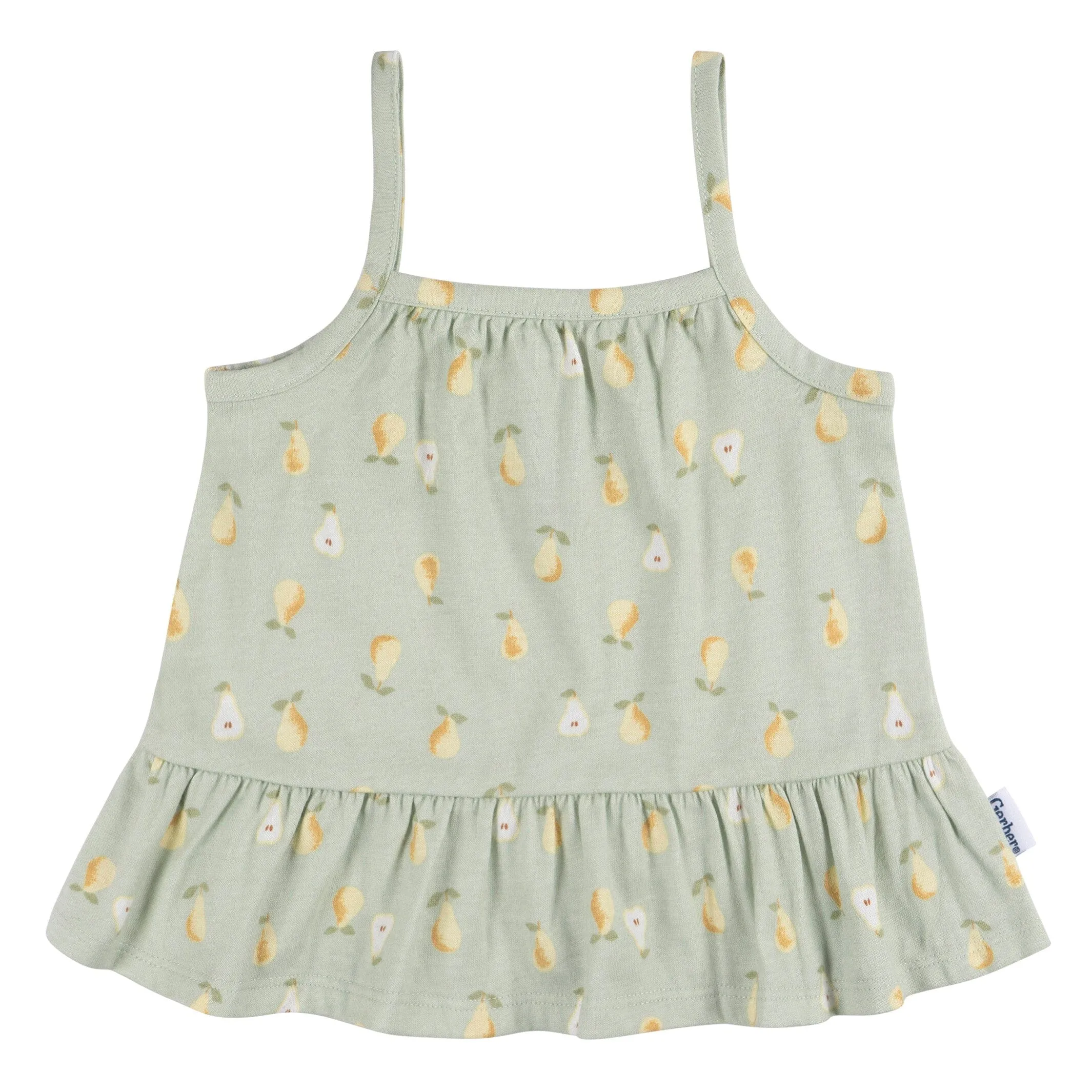 2-Piece Baby Girls Pears Tank Top and Diaper Cover Set