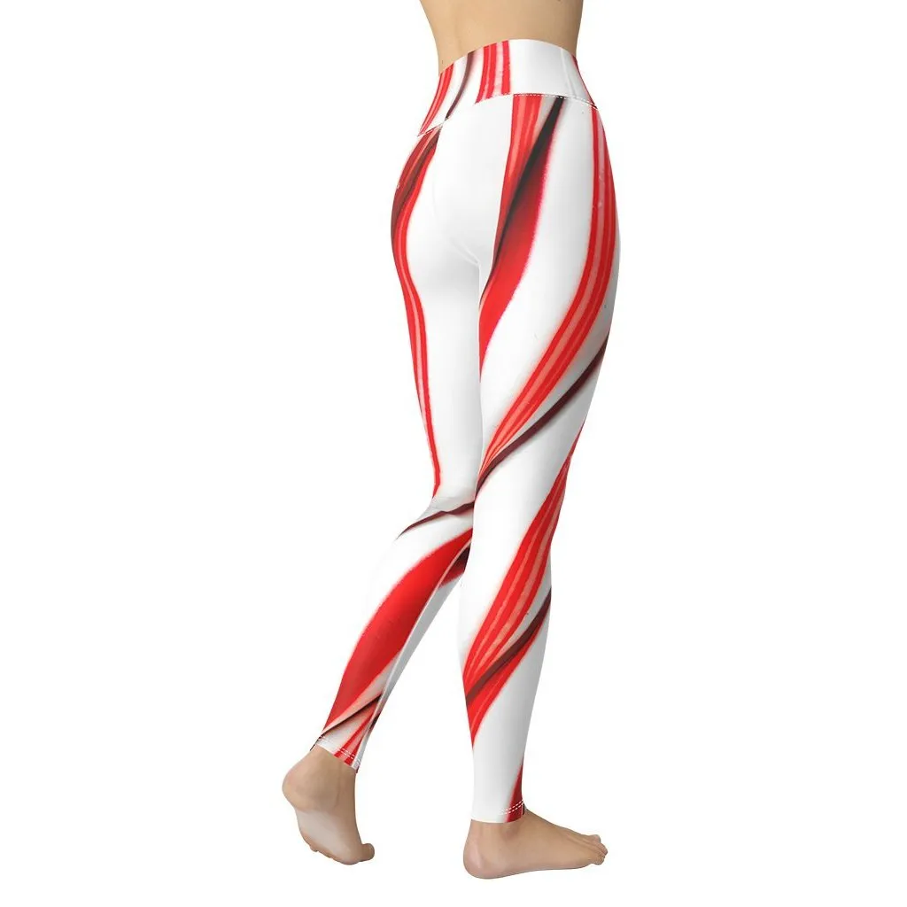 3D Candy Cane Yoga Leggings