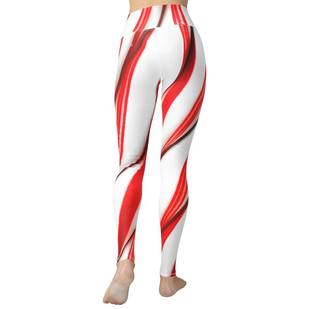 3D Candy Cane Yoga Leggings