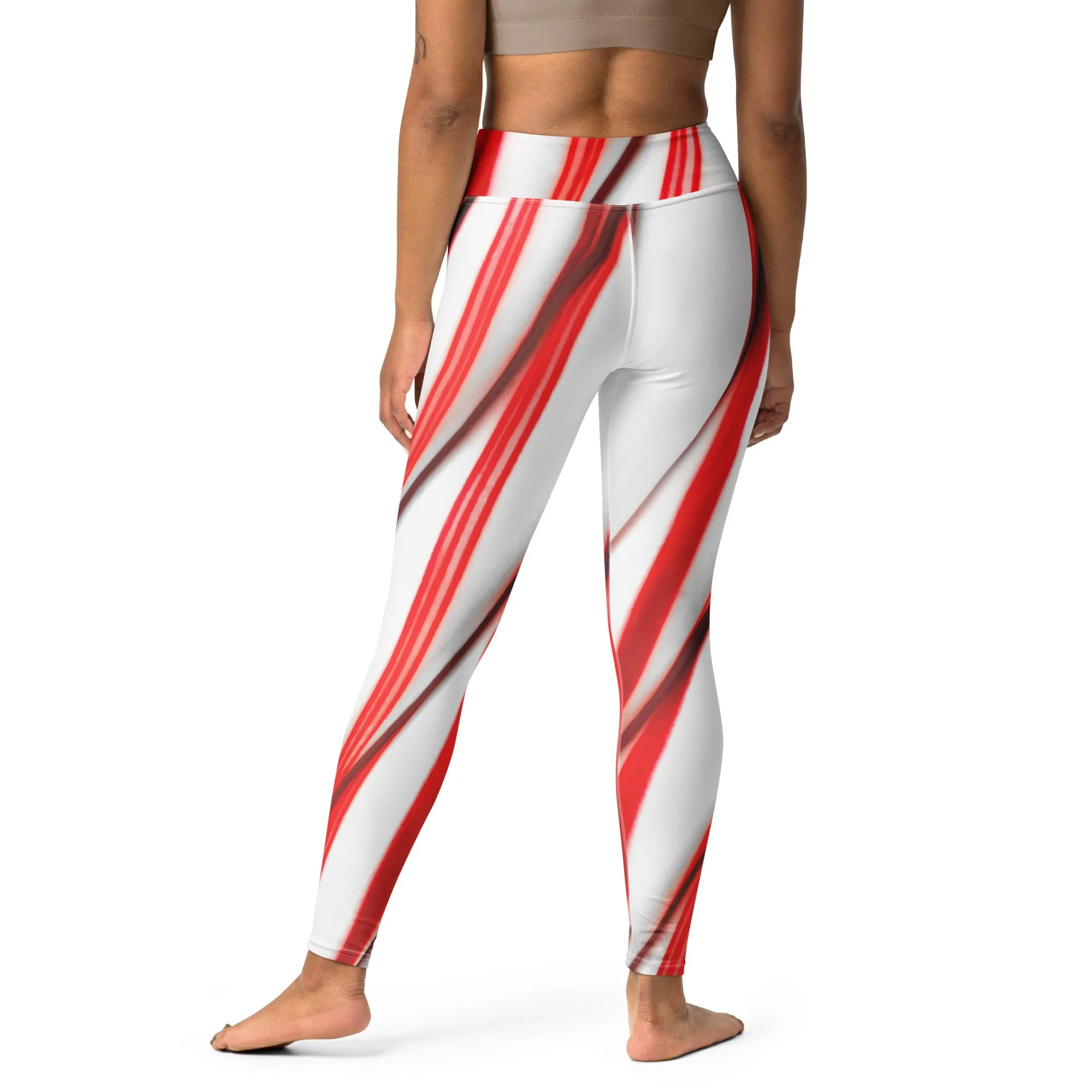 3D Candy Cane Yoga Leggings