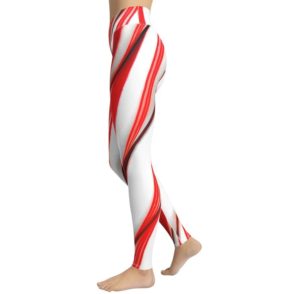 3D Candy Cane Yoga Leggings