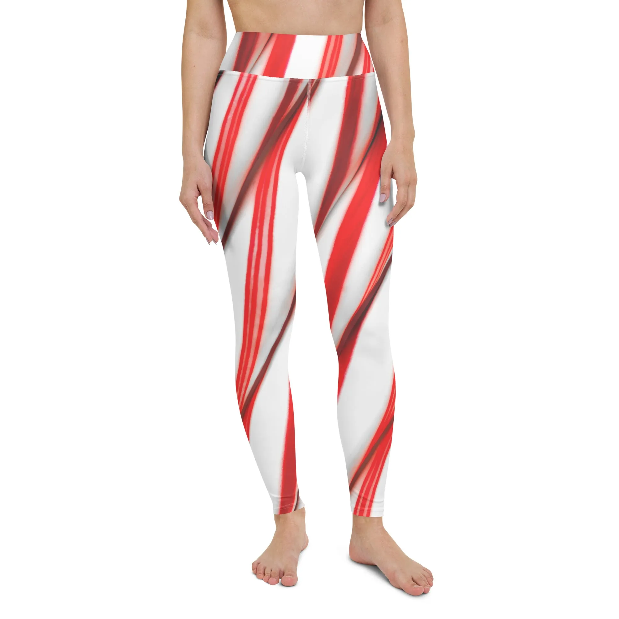 3D Candy Cane Yoga Leggings