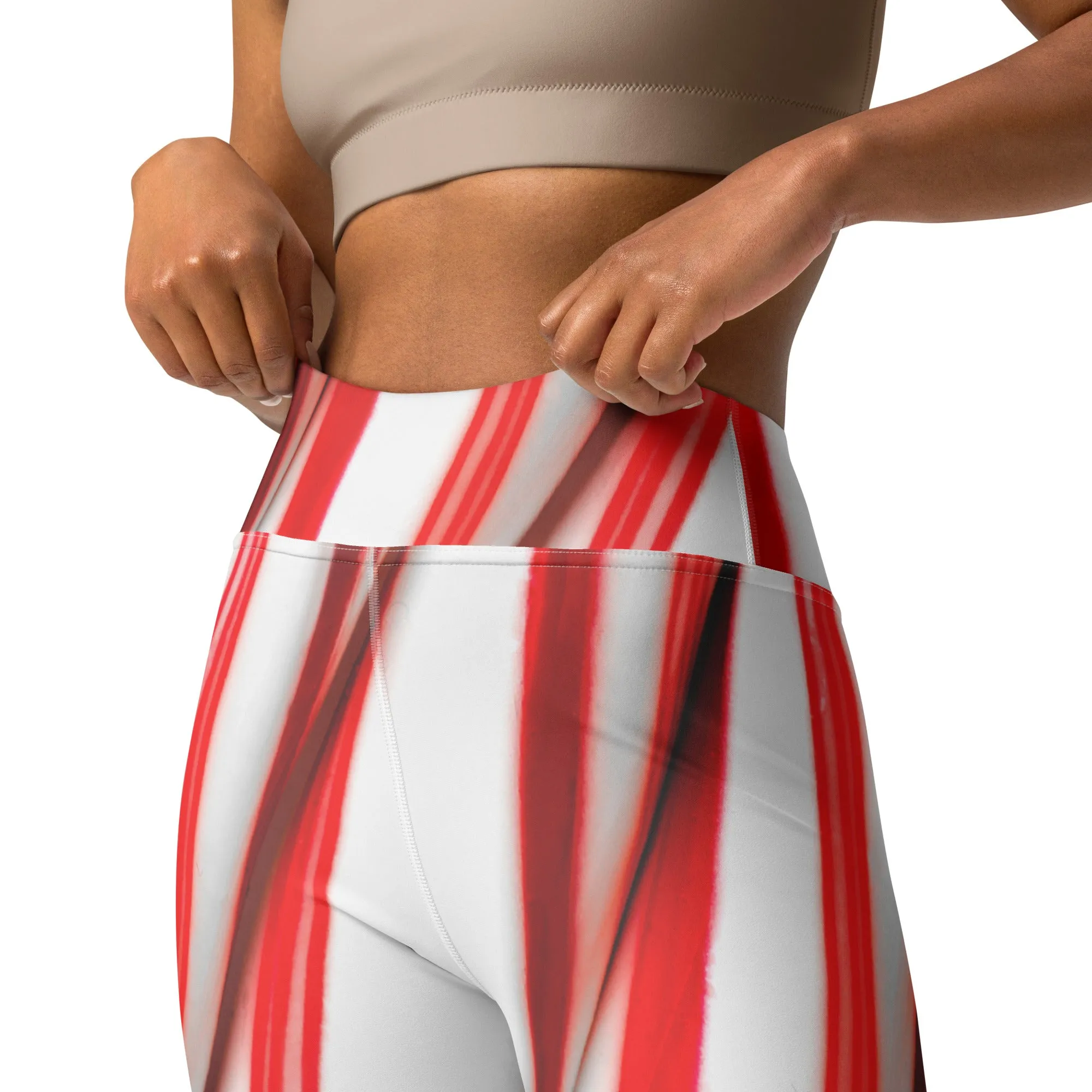 3D Candy Cane Yoga Leggings