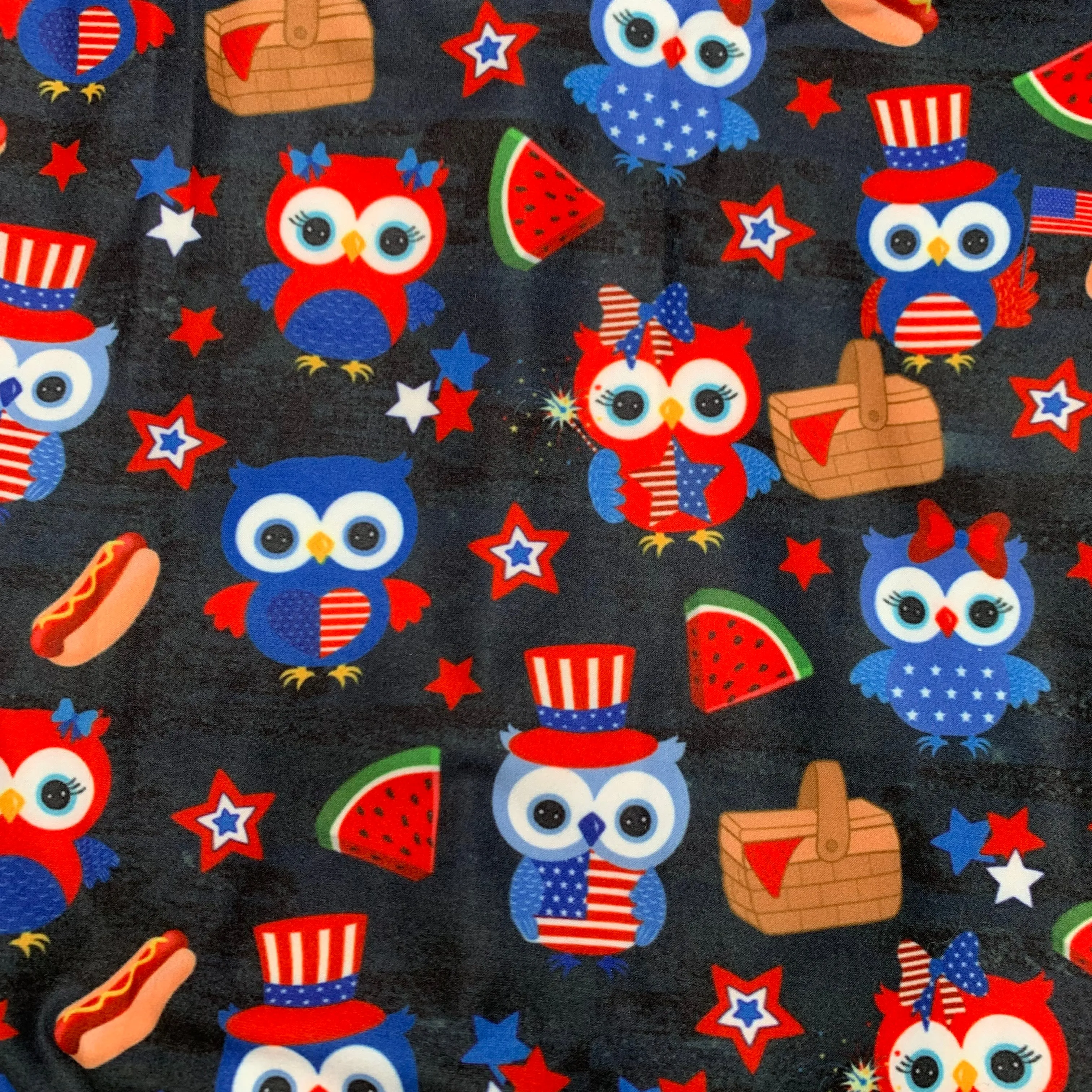 4th of July Owls CAPRI Soft Leggings w/ Pockets