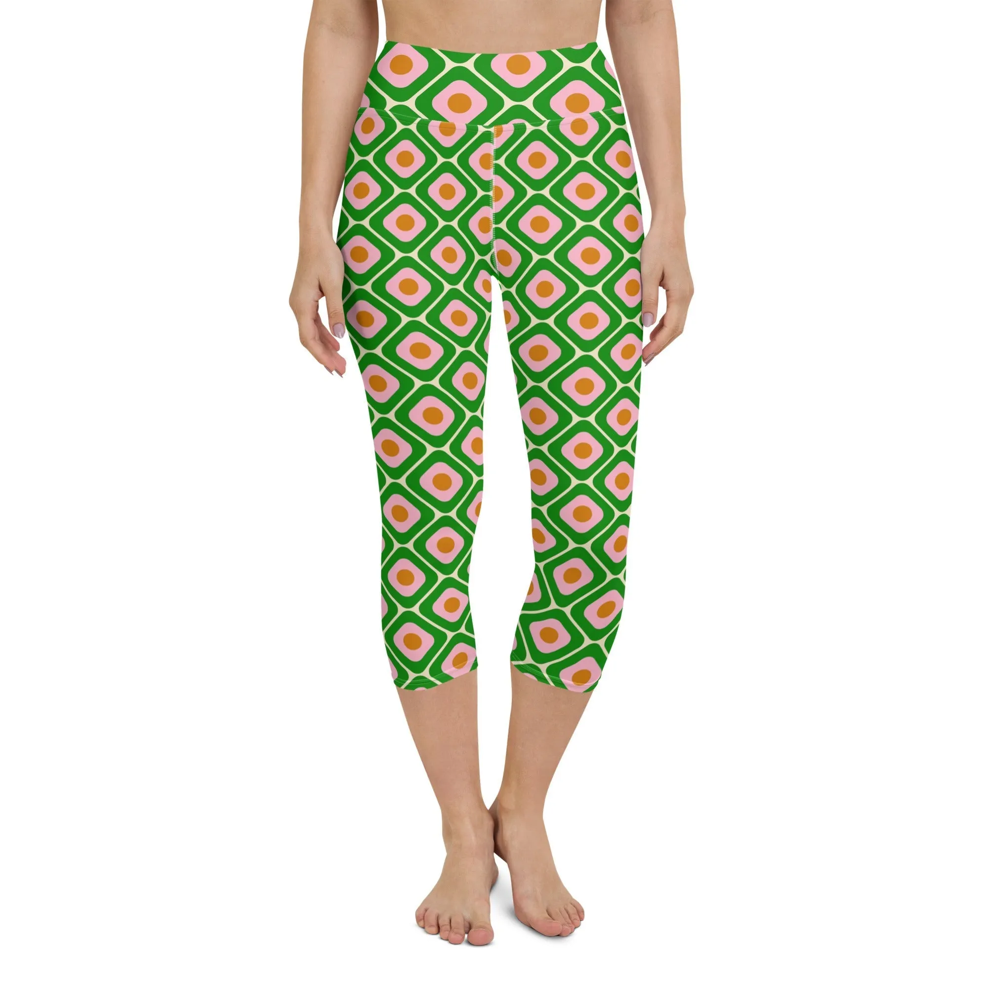 70s Retro Pattern Yoga Capris