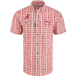 Alabama Hunter Creek Windowpane Plaid Short Sleeve Shirt