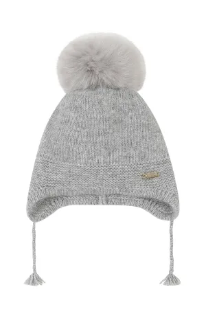 Angora Single pompom tassel hat / Grey