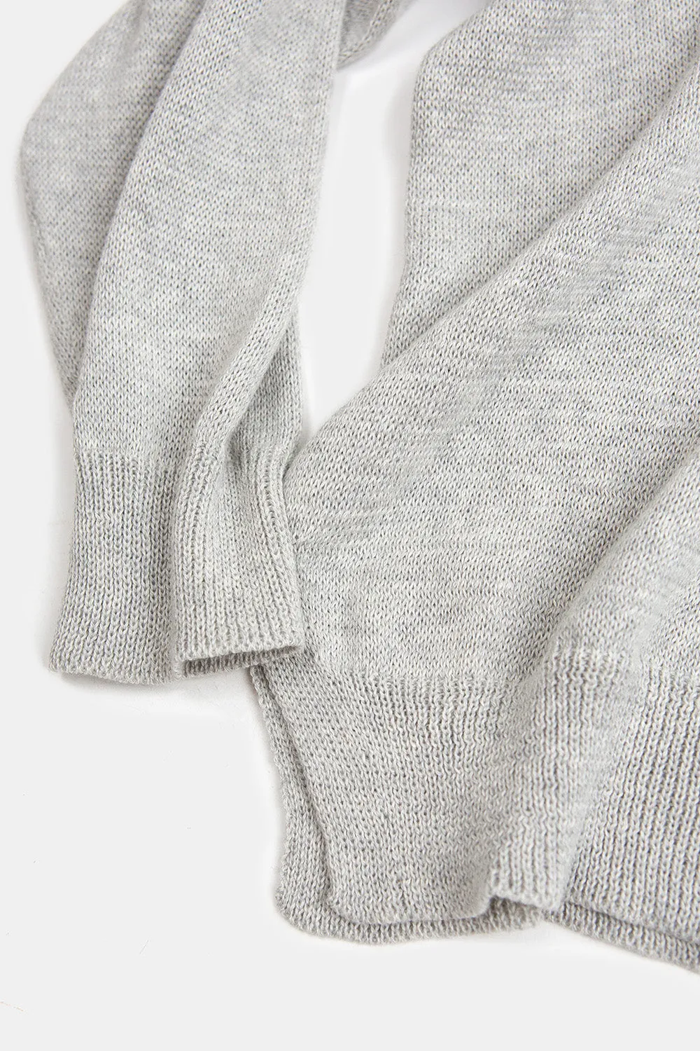 Anna Pima Cotton V Neck Pullover in Light Grey