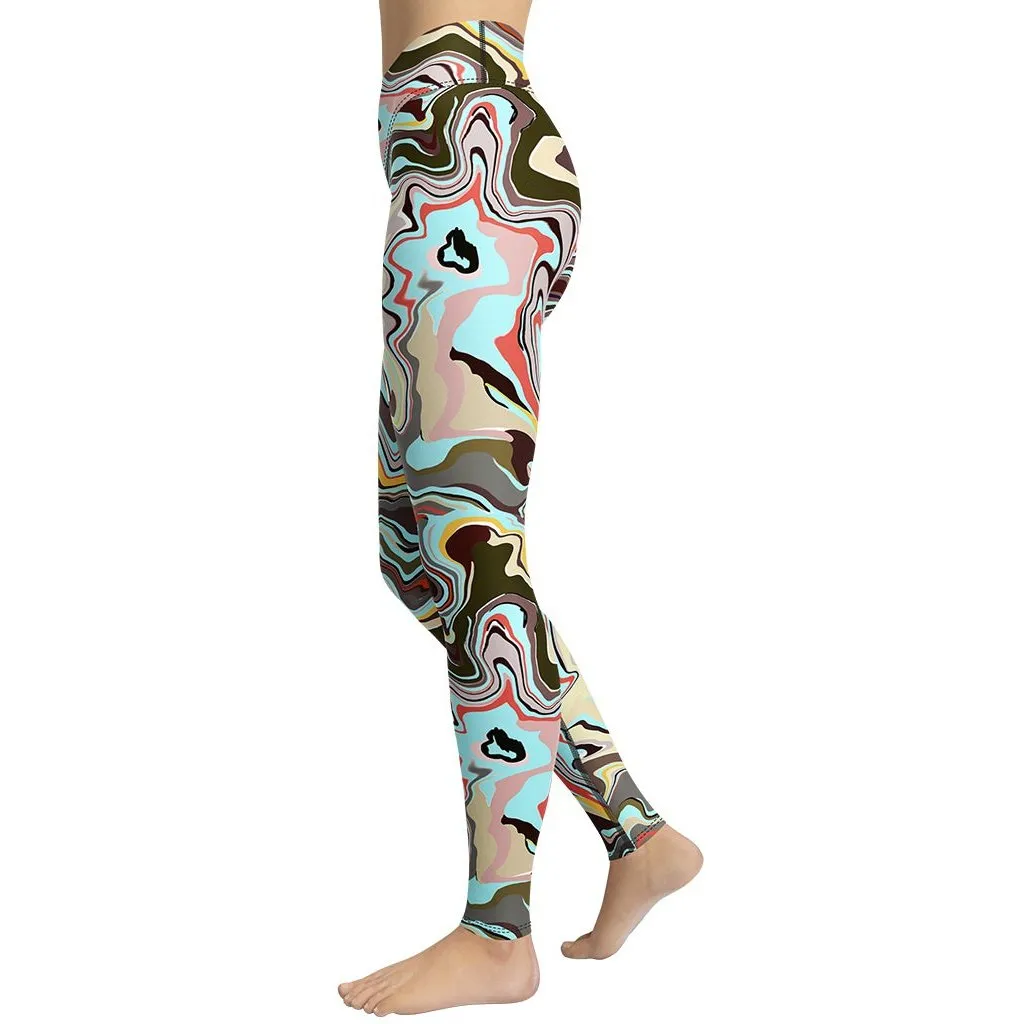 Aqua Marble Yoga Leggings