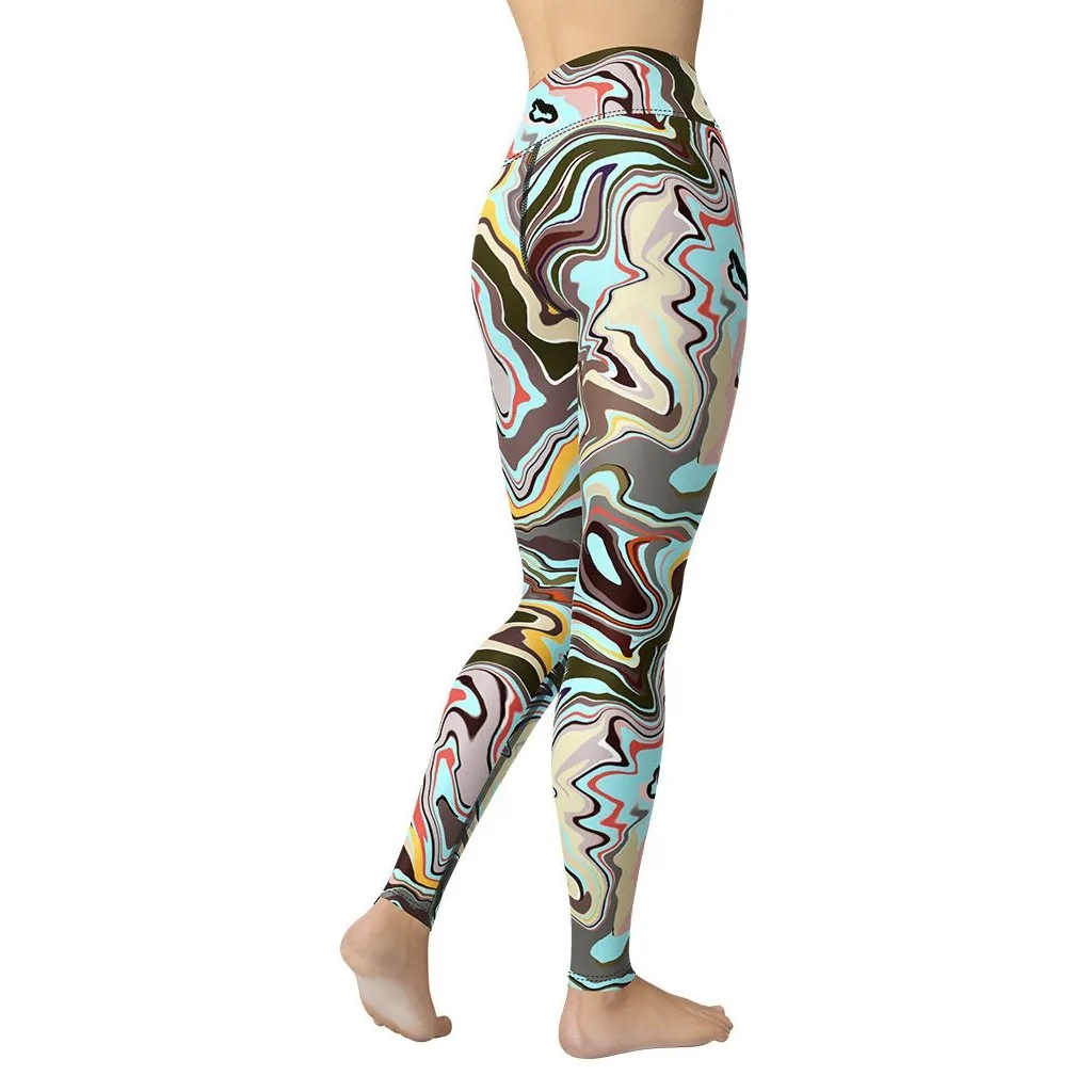 Aqua Marble Yoga Leggings