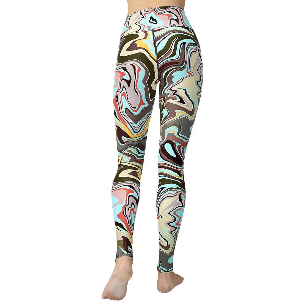 Aqua Marble Yoga Leggings