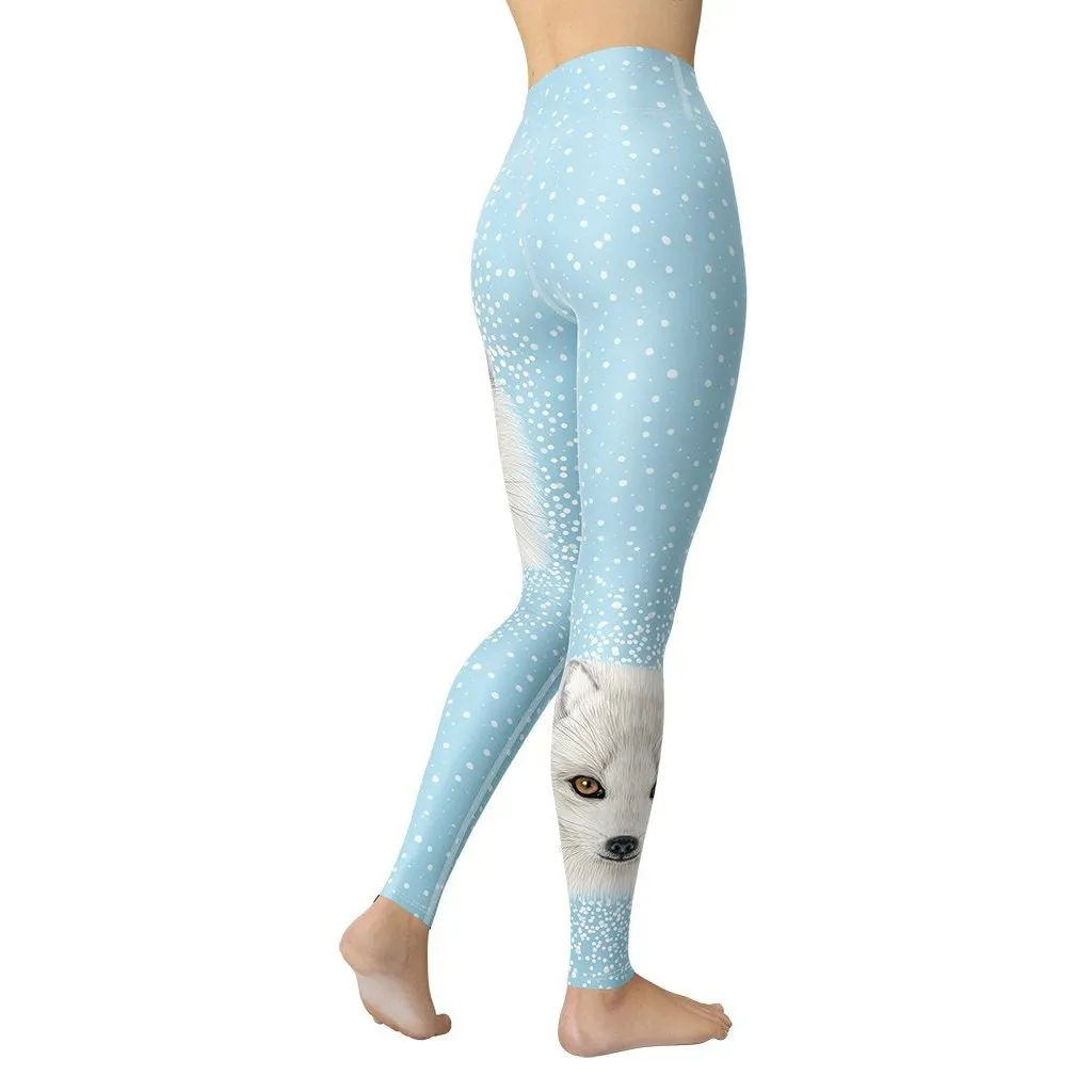 Arctic Fox Dog Yoga Leggings