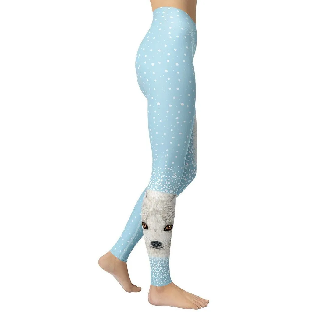 Arctic Fox Dog Yoga Leggings