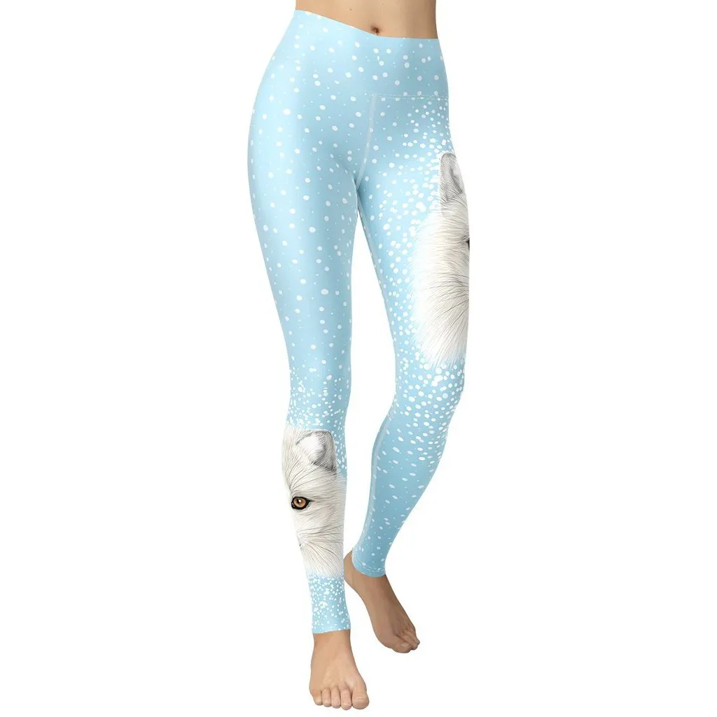 Arctic Fox Dog Yoga Leggings