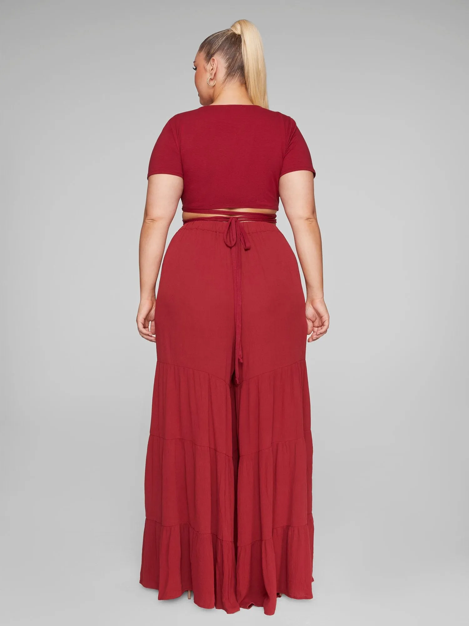 Ariella Tie Waist Tiered Pants