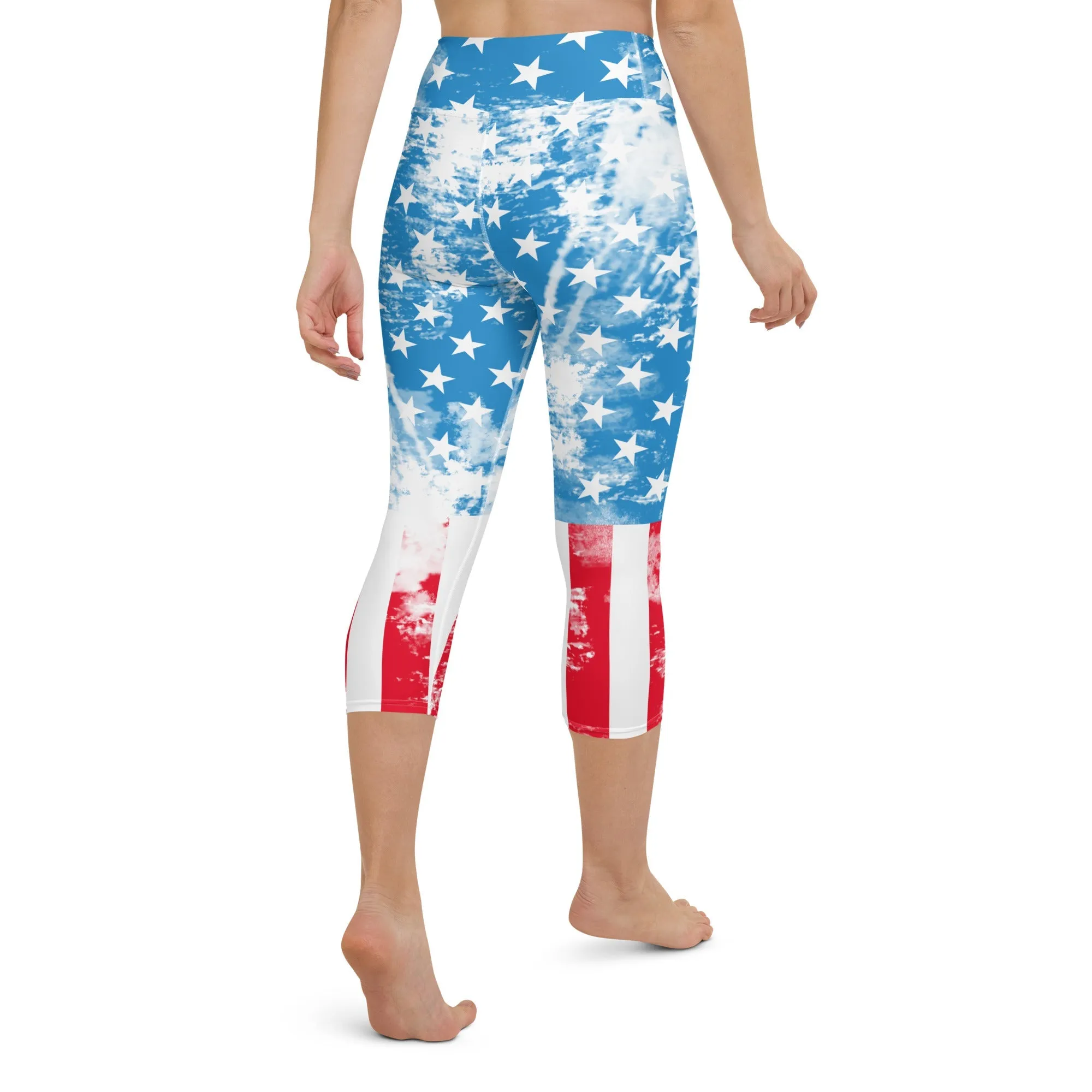 Artsy American Flag Yoga Capris