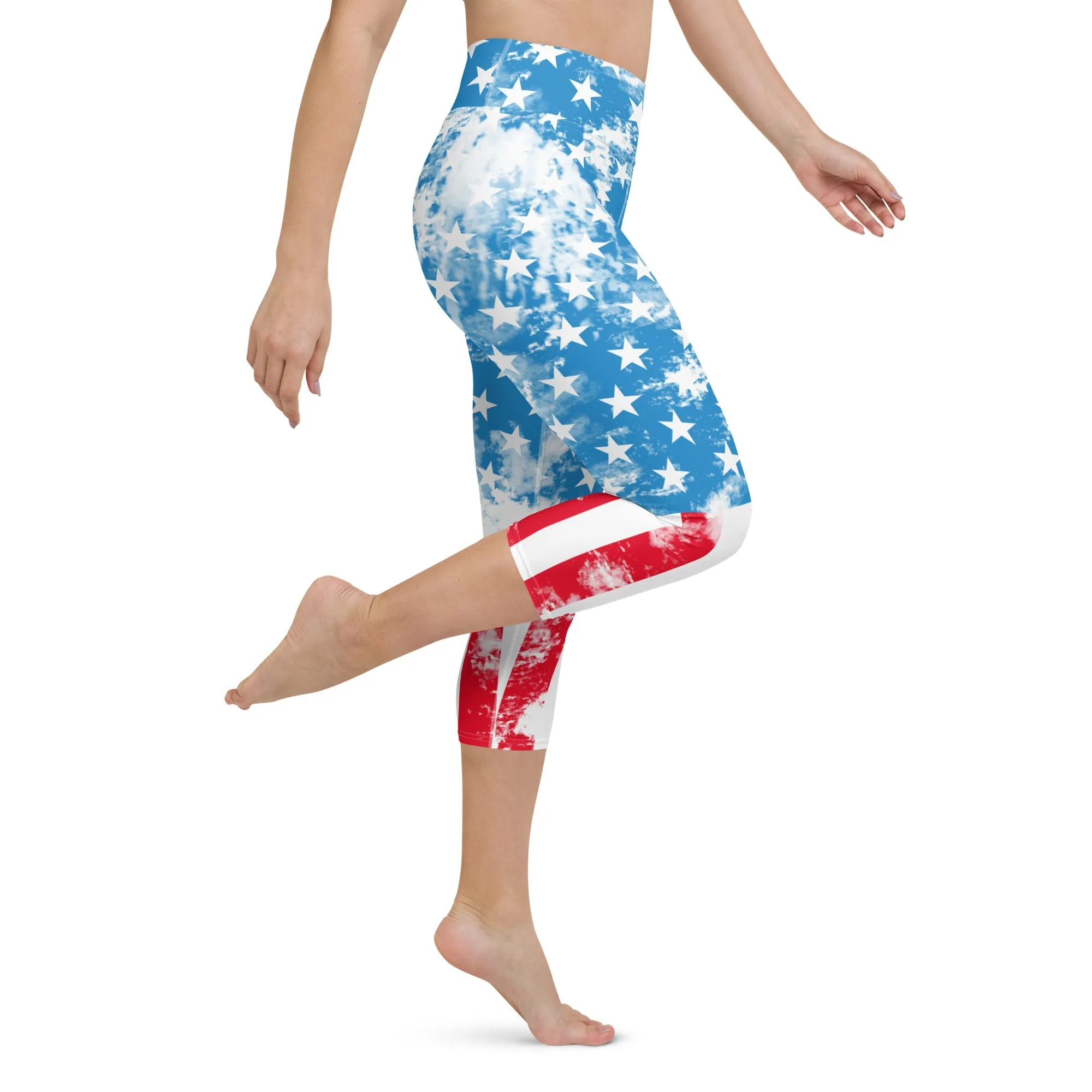 Artsy American Flag Yoga Capris