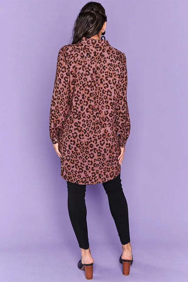 Aubree Chocolate Leopard Shirt