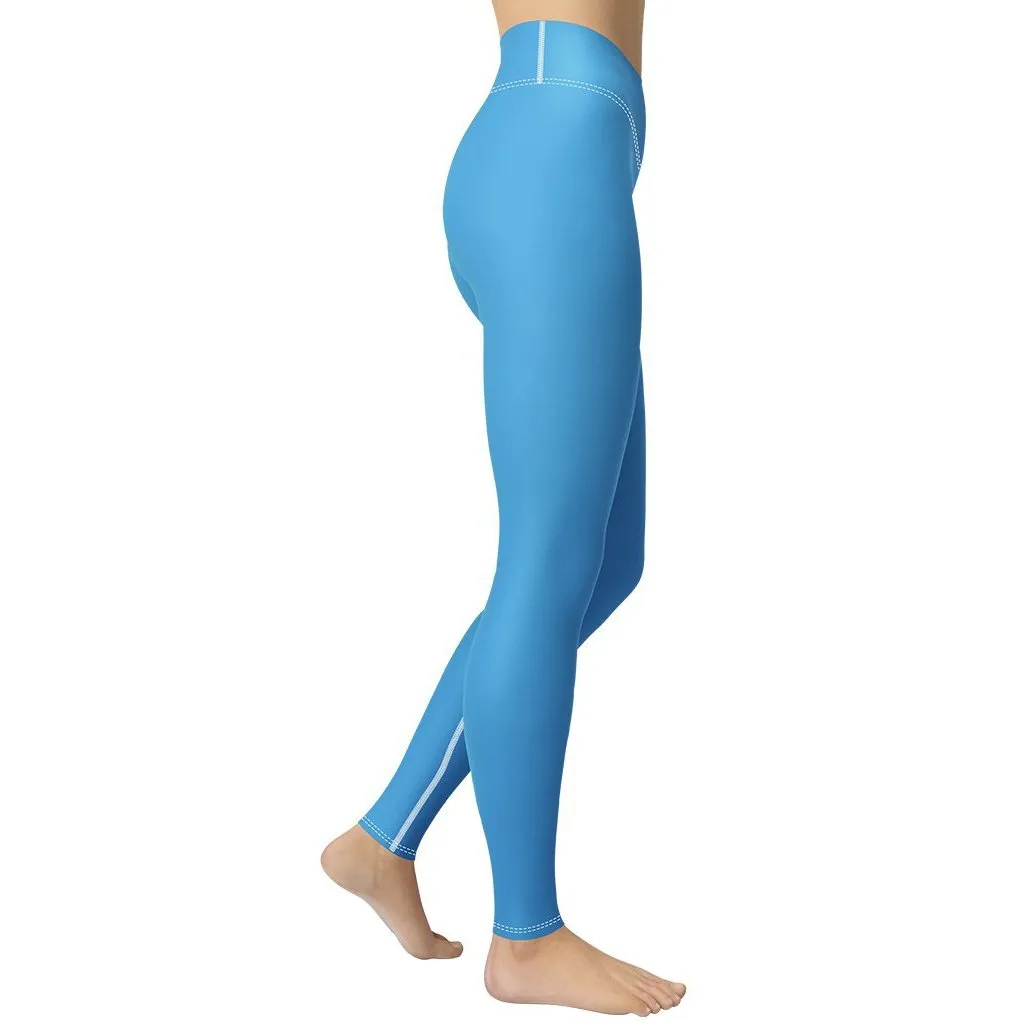 Azure Blue Yoga Leggings