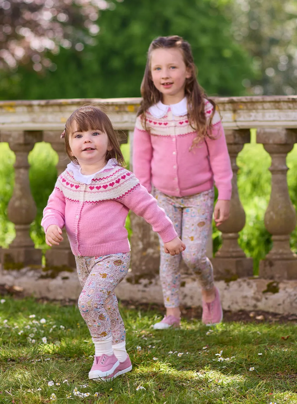 Baby Natasha Fair Isle Cardigan in Pink