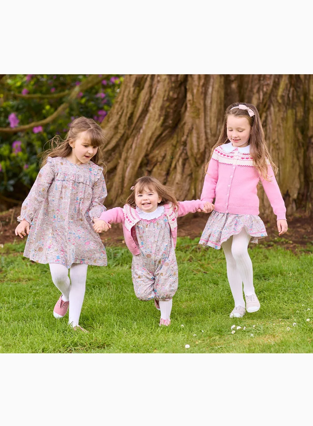 Baby Natasha Fair Isle Cardigan in Pink