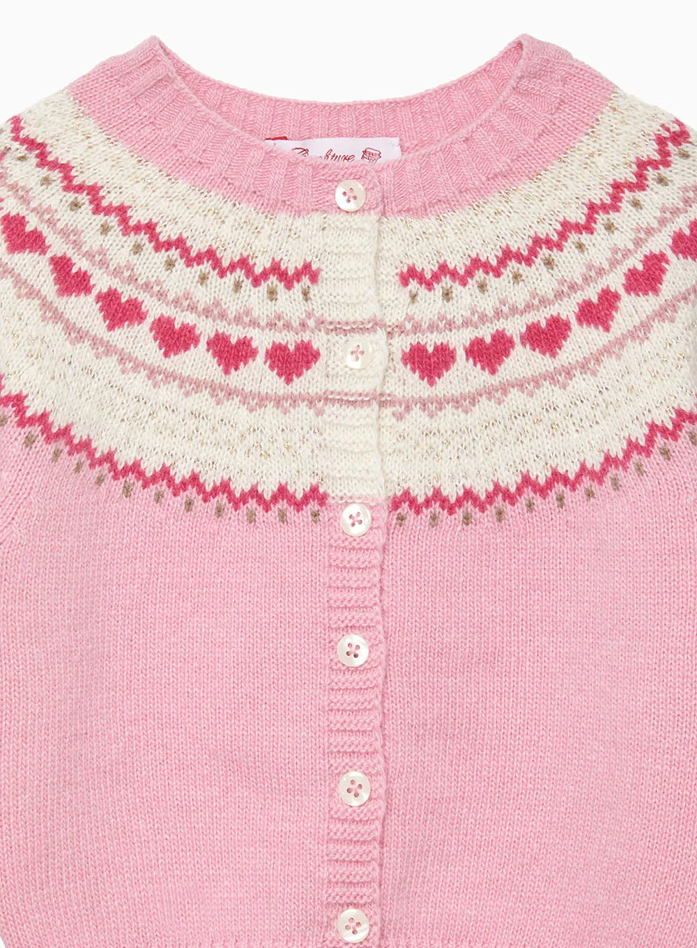 Baby Natasha Fair Isle Cardigan in Pink