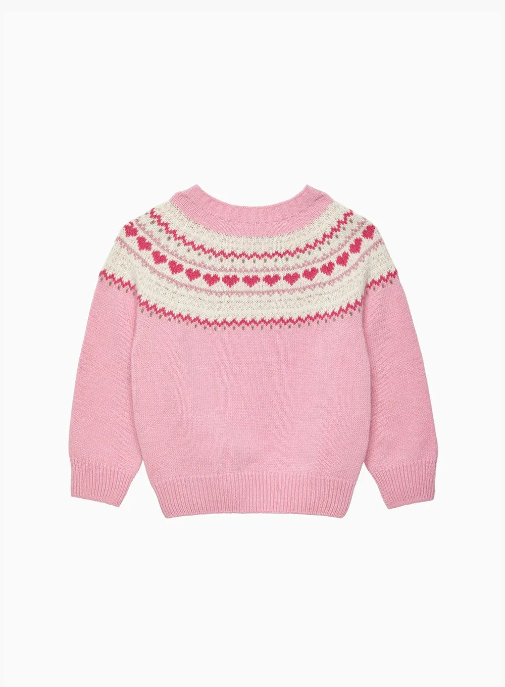 Baby Natasha Fair Isle Cardigan in Pink