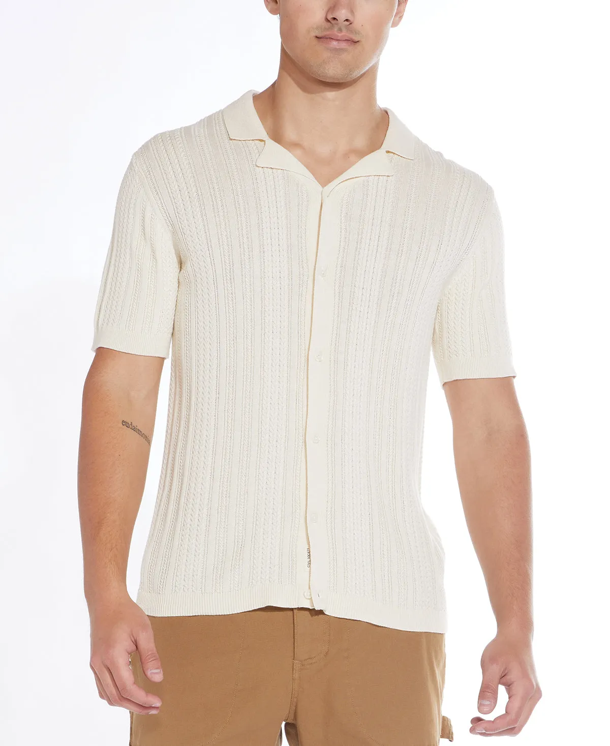 Beckett Sweater Knit Resort Shirt (Cream)