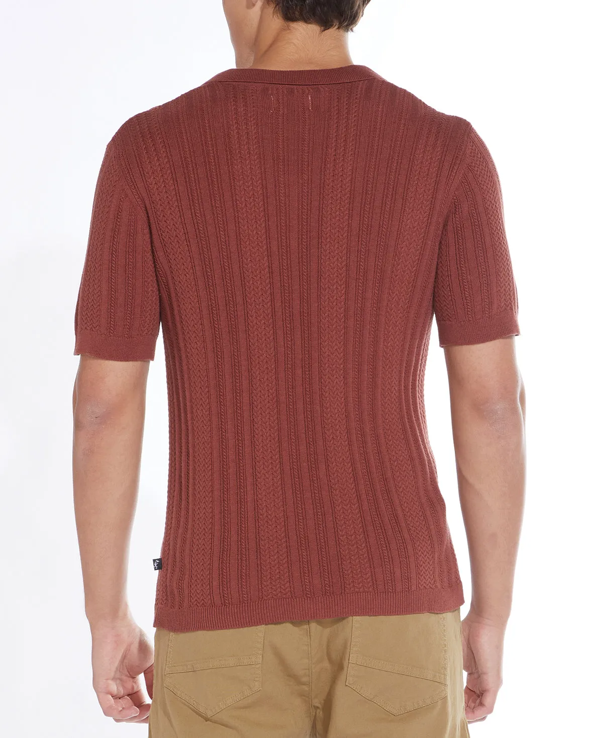 Beckett Sweater Knit Resort Shirt (Rust)