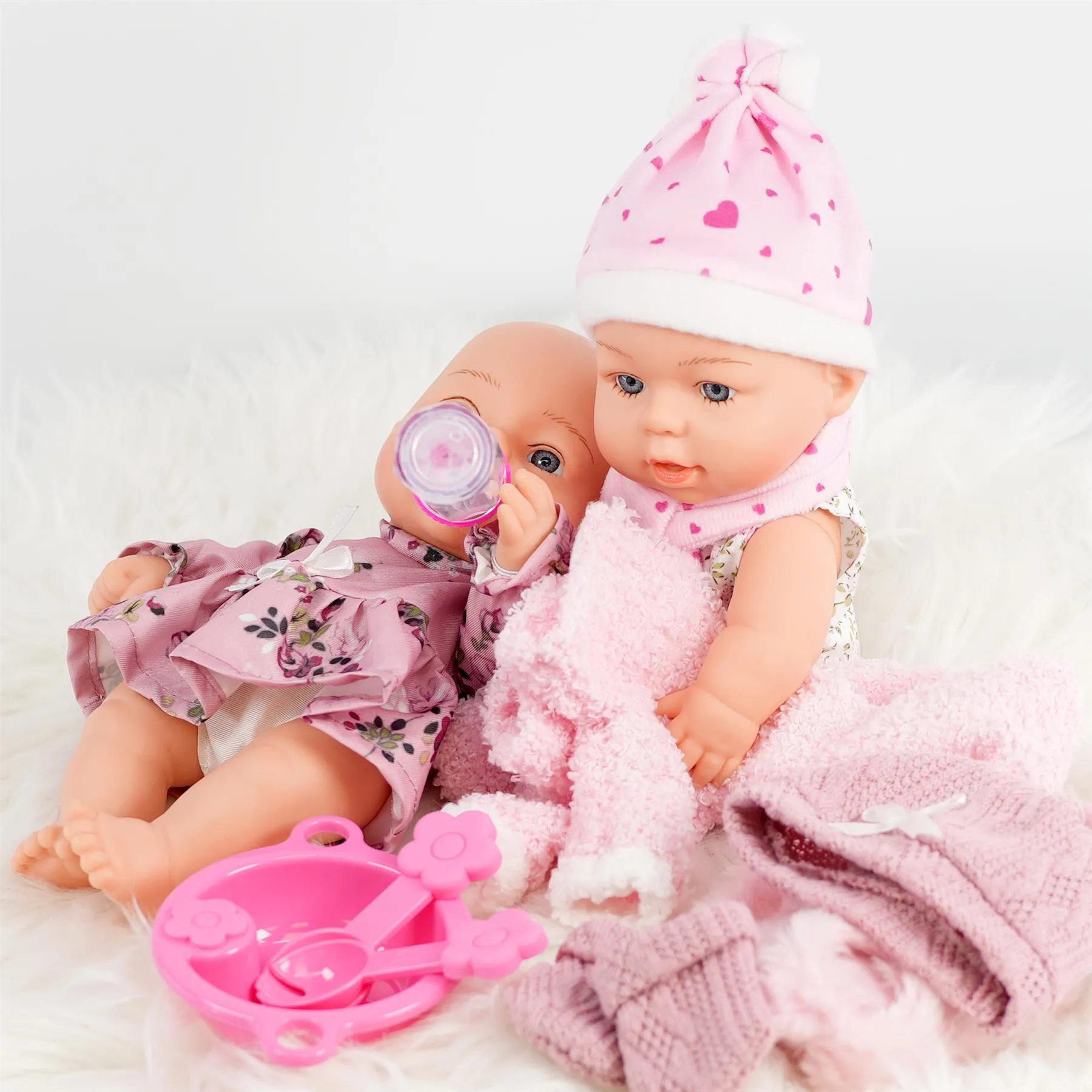 BiBi Twin Baby Dolls "Ella & Emma" (25 cm / 10")