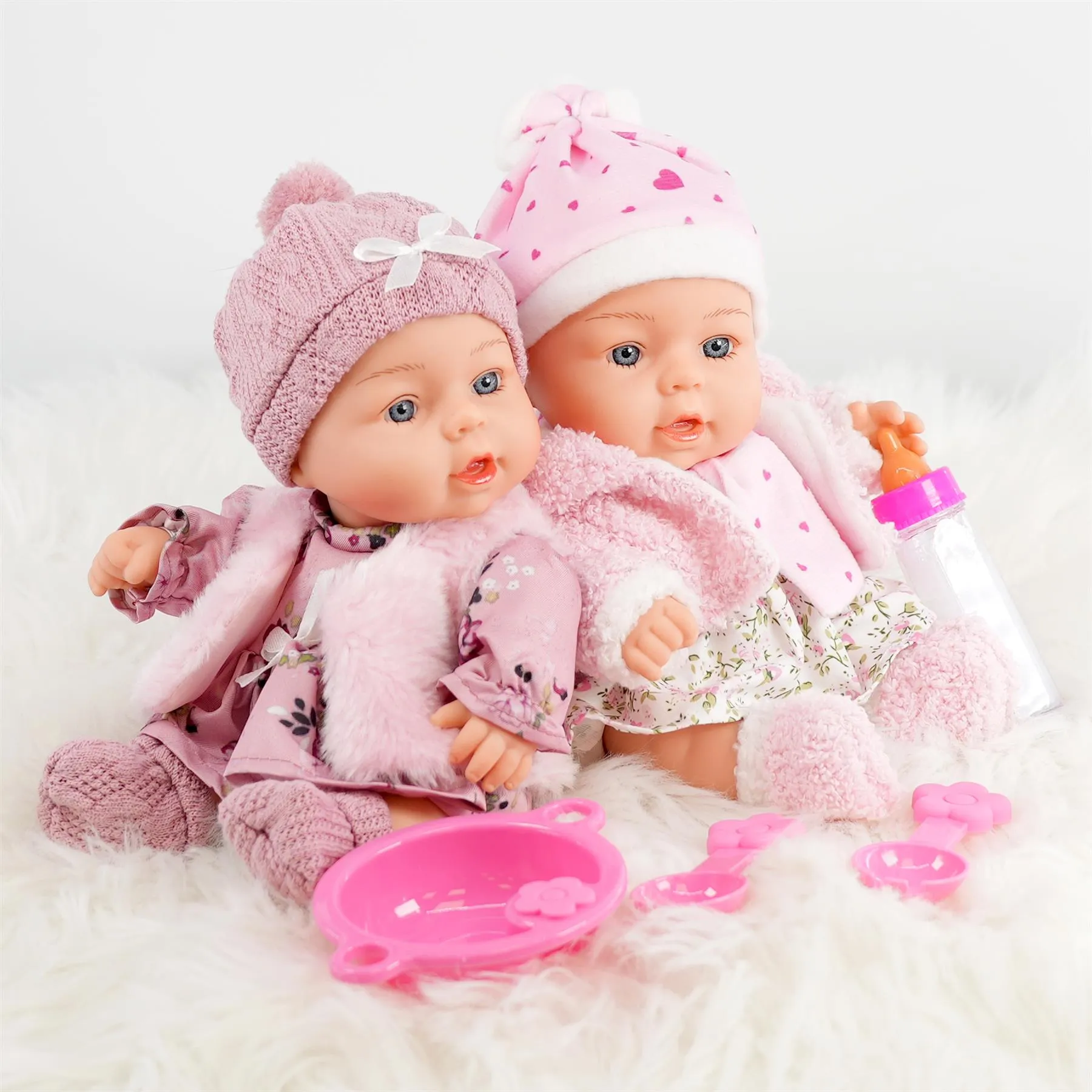 BiBi Twin Baby Dolls "Ella & Emma" (25 cm / 10")