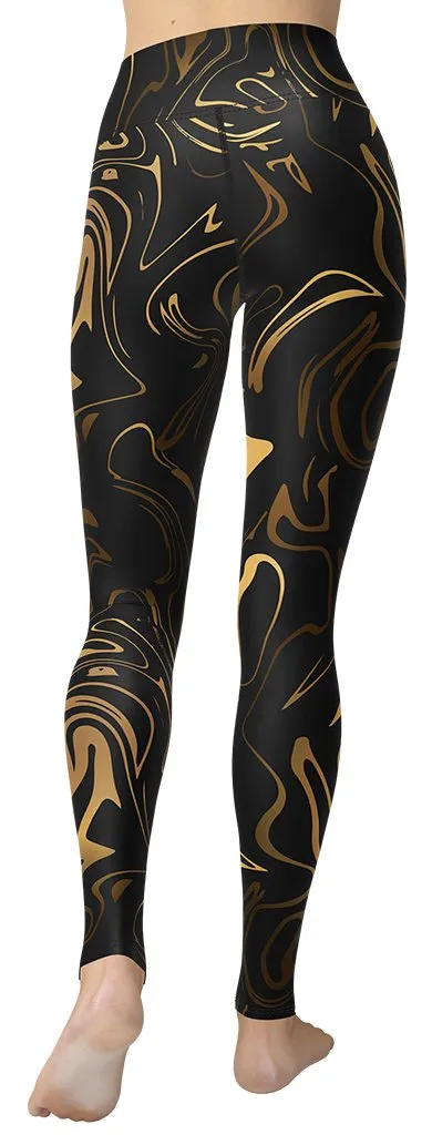 Black & Gold Yoga Leggings