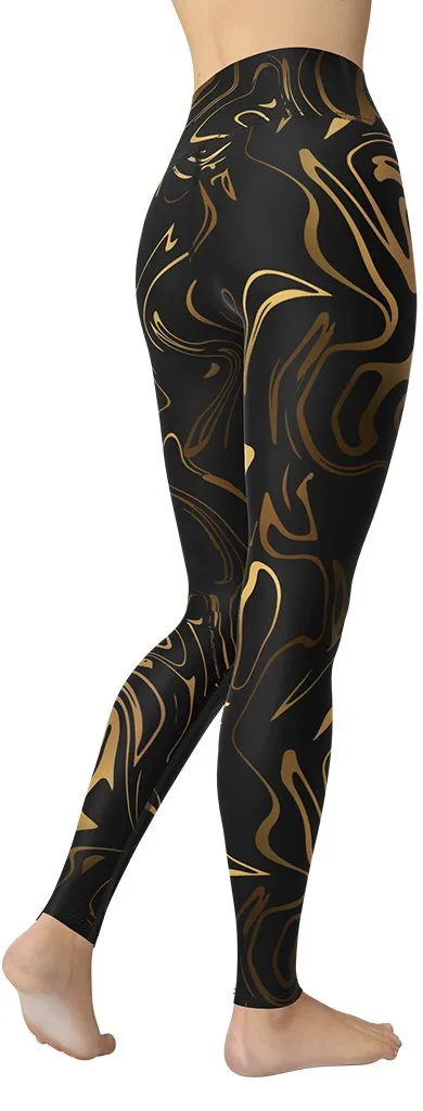 Black & Gold Yoga Leggings