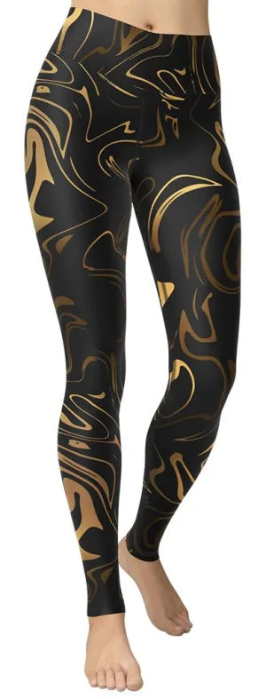 Black & Gold Yoga Leggings