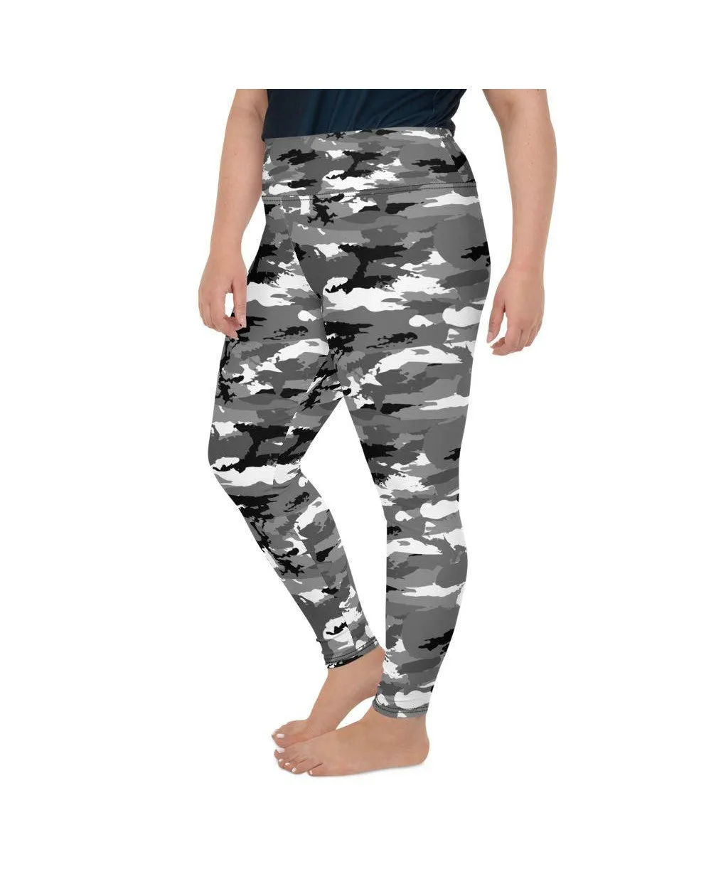 Black & White Camo Plus Size Leggings