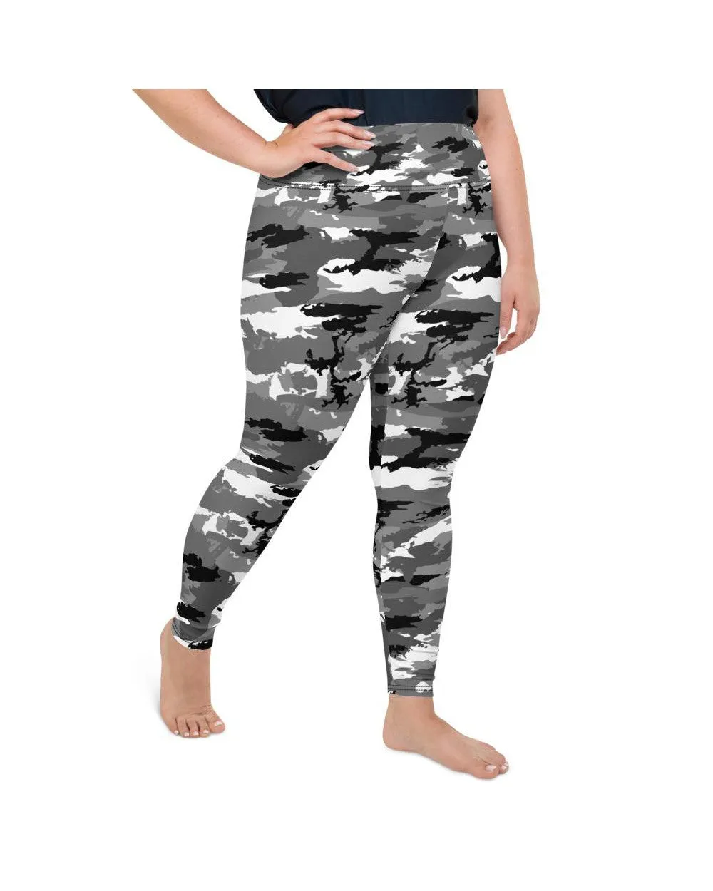 Black & White Camo Plus Size Leggings