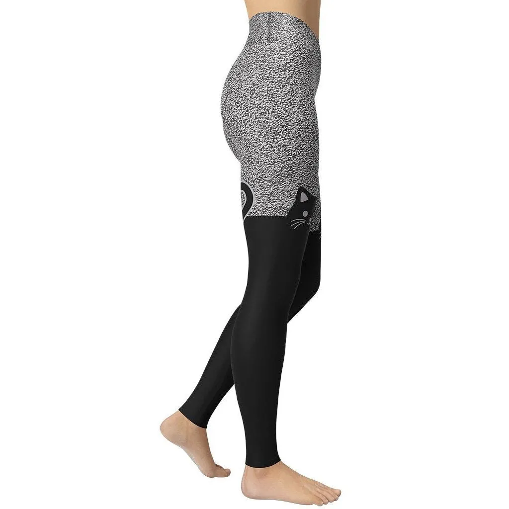 Black Kitty Yoga Leggings