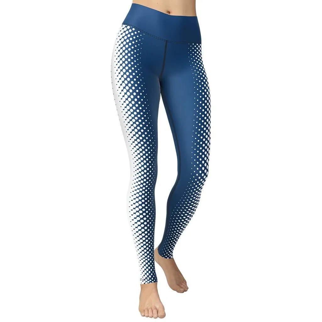 Blue Optical Illusion Yoga Leggings