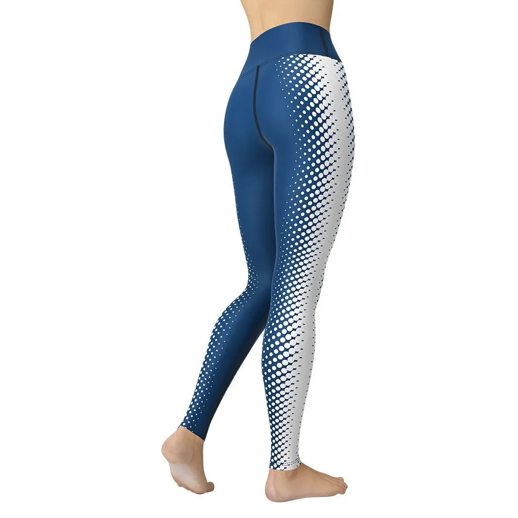 Blue Optical Illusion Yoga Leggings