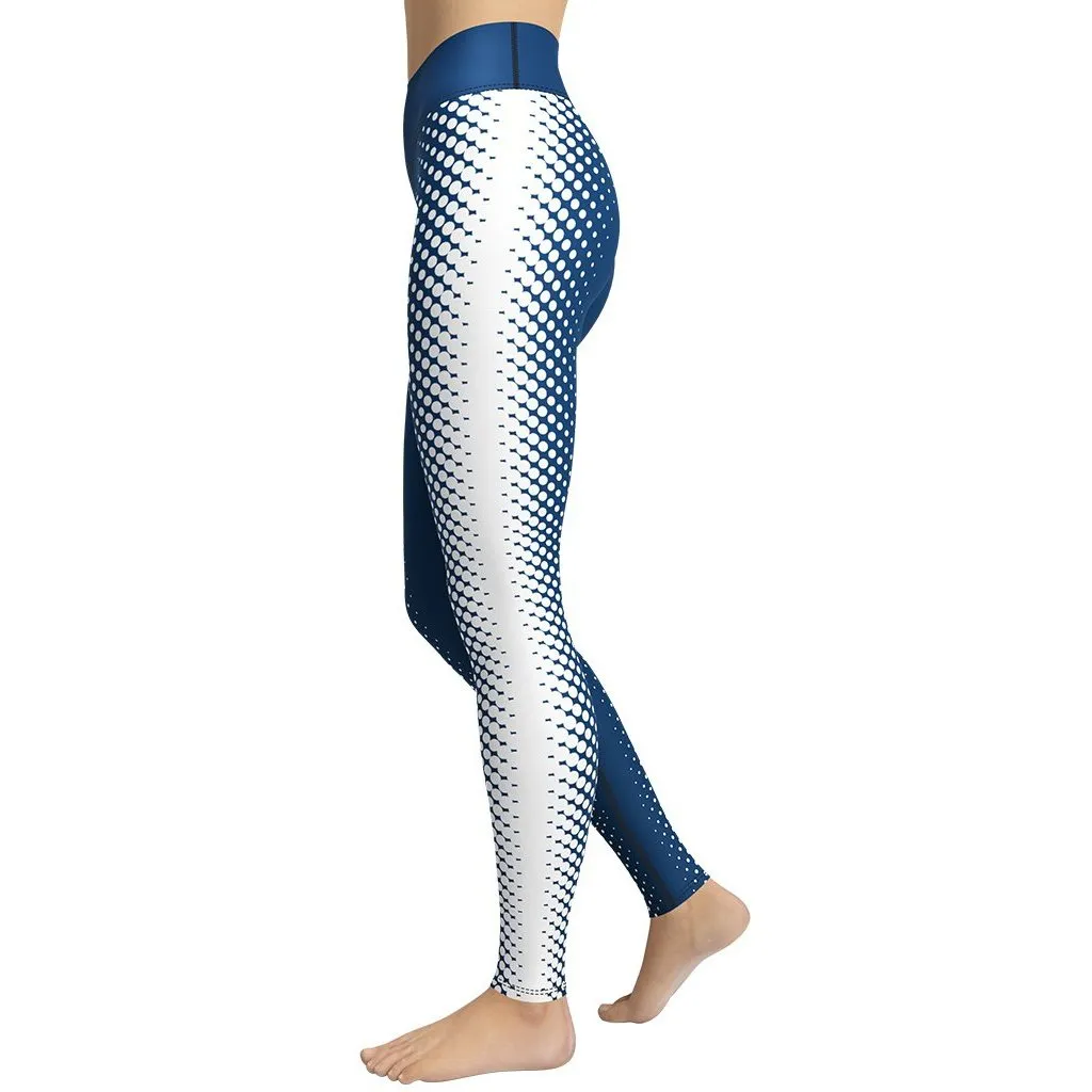 Blue Optical Illusion Yoga Leggings