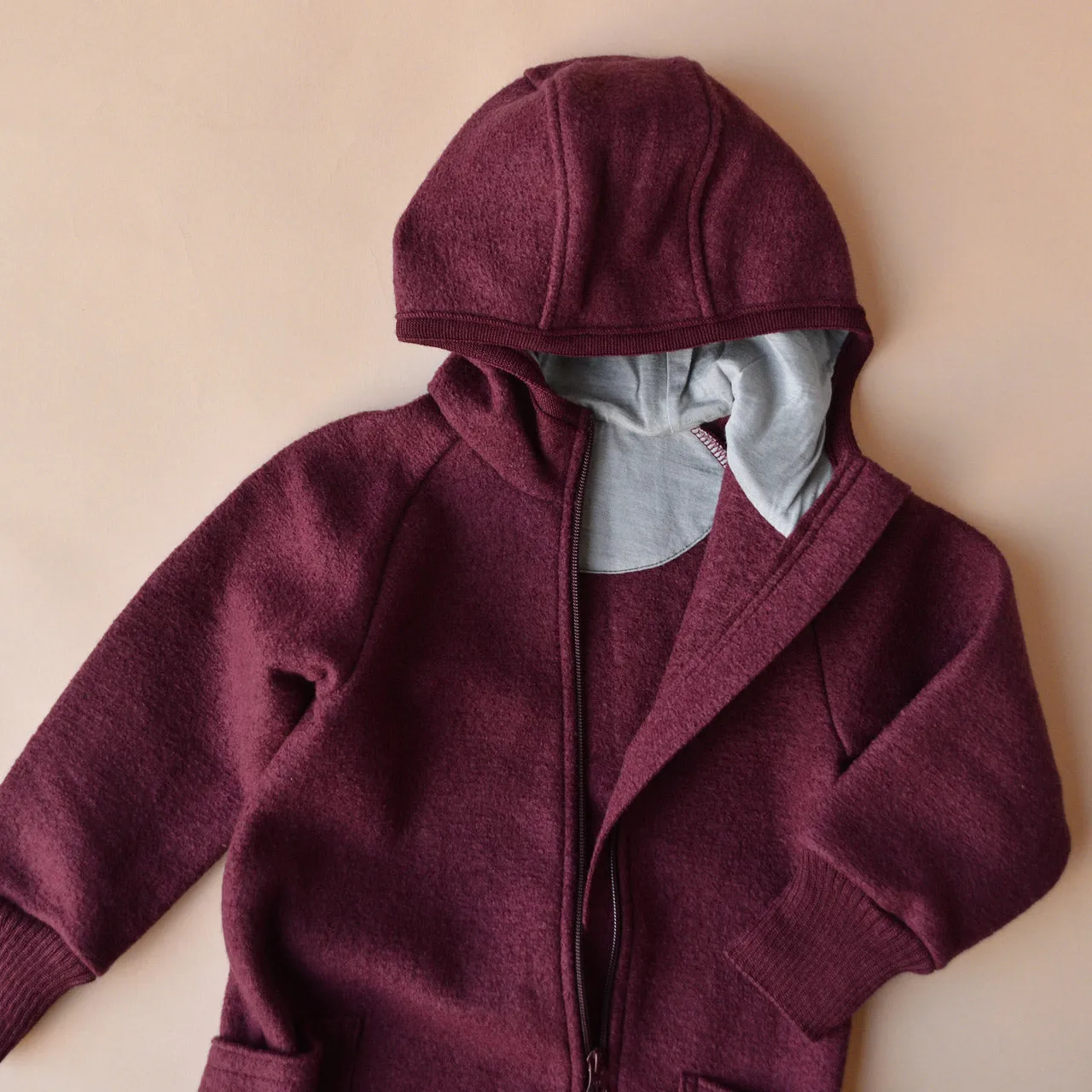 Boiled Wool Zip Overalls (3-6y)