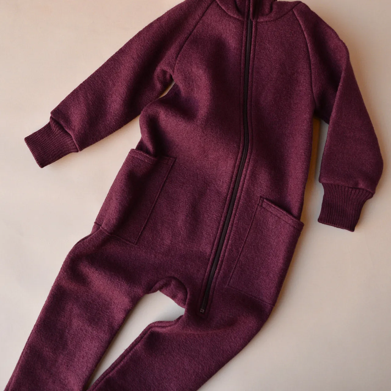 Boiled Wool Zip Overalls (3-6y)