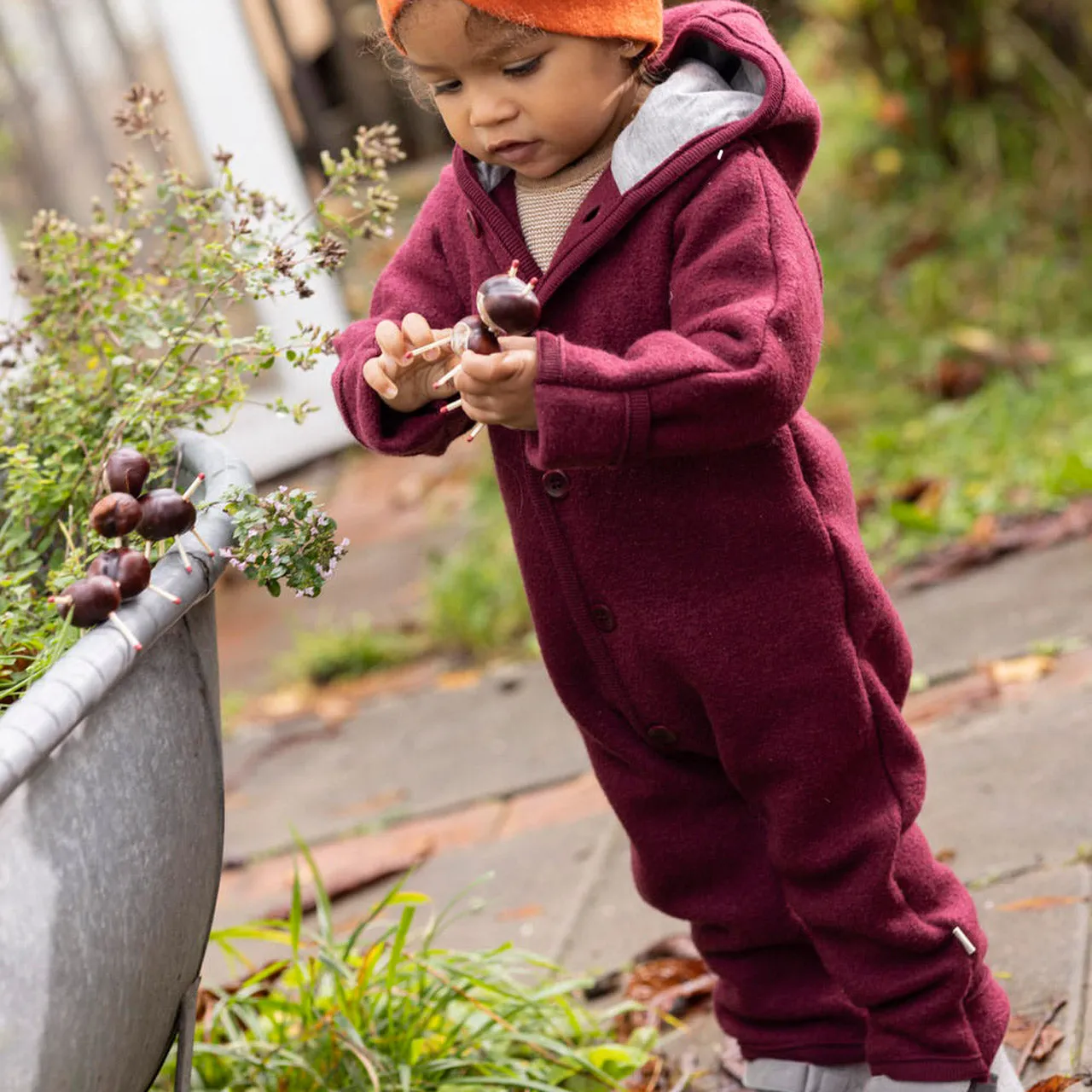 Boiled Wool Zip Overalls (3-6y)