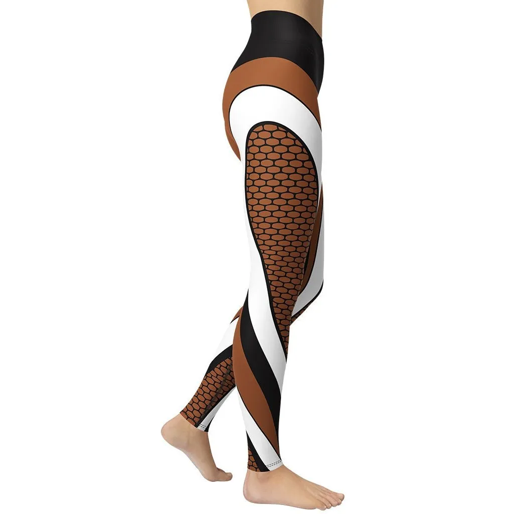 Bold Line Deep Brown Yoga Leggings