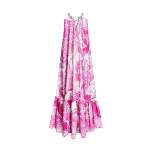 BREAST CANCER MAXI DRESS-WHITE & PINK