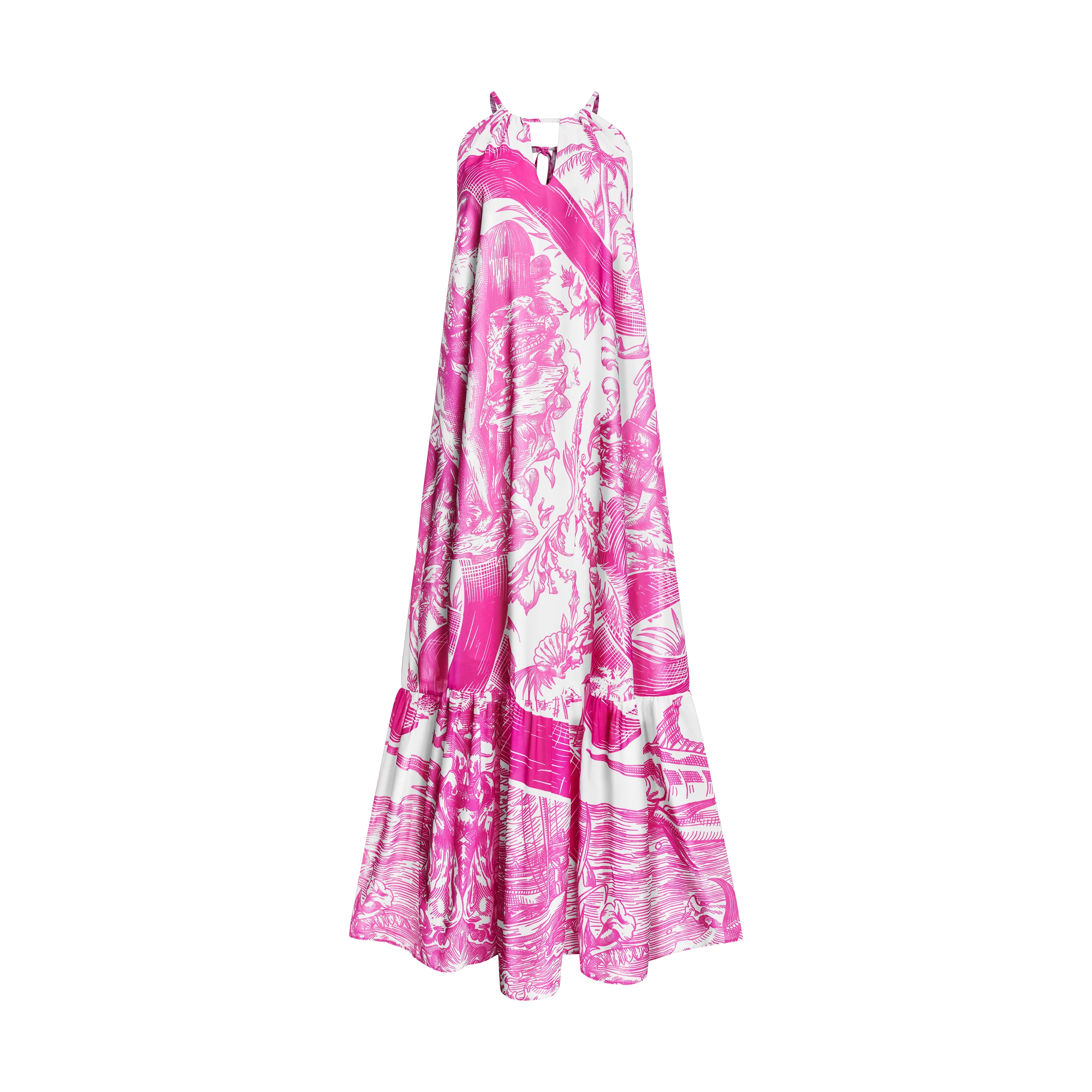 BREAST CANCER MAXI DRESS-WHITE & PINK