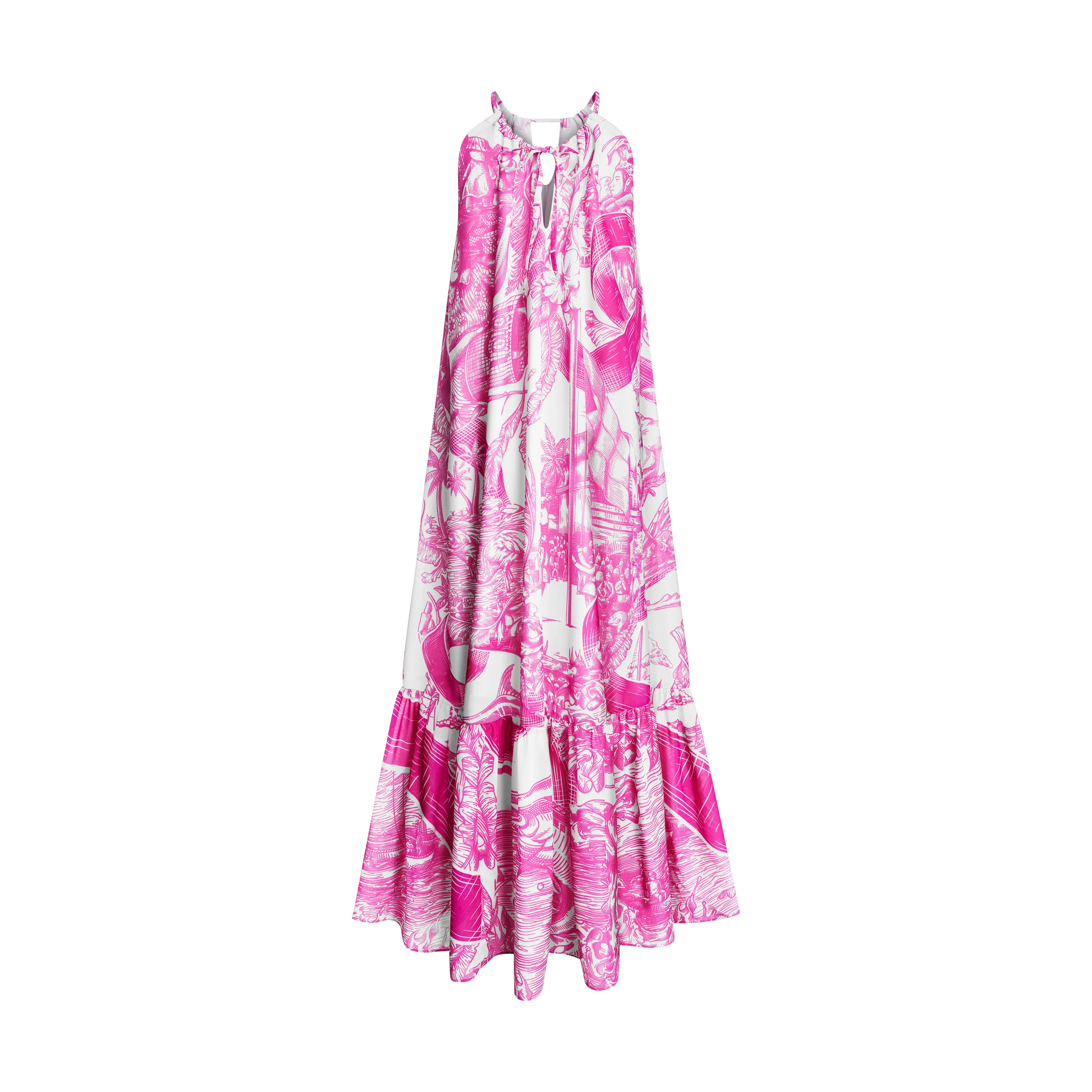 BREAST CANCER MAXI DRESS-WHITE & PINK