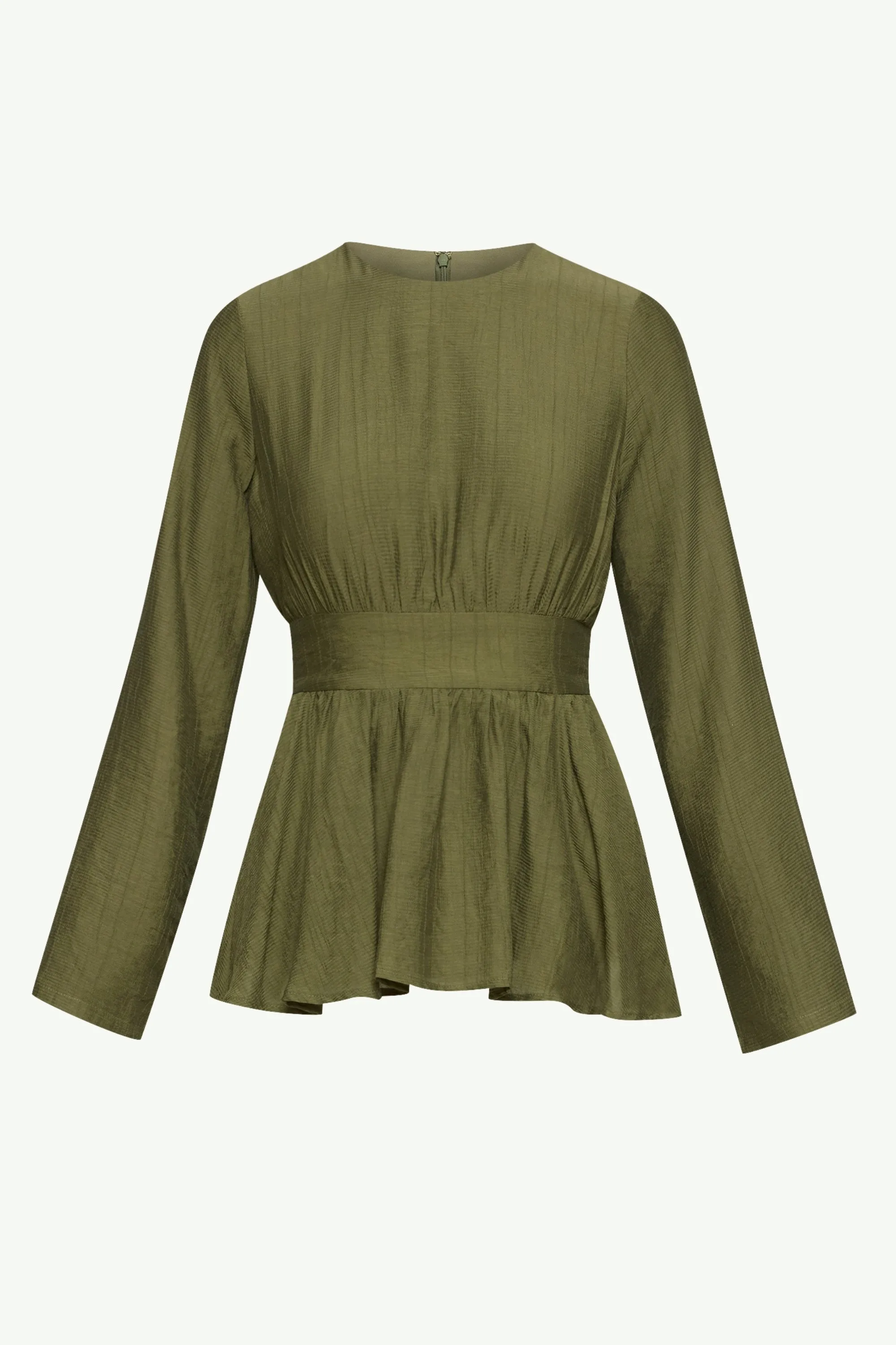 Bushra Flare Sleeve Top - Olive