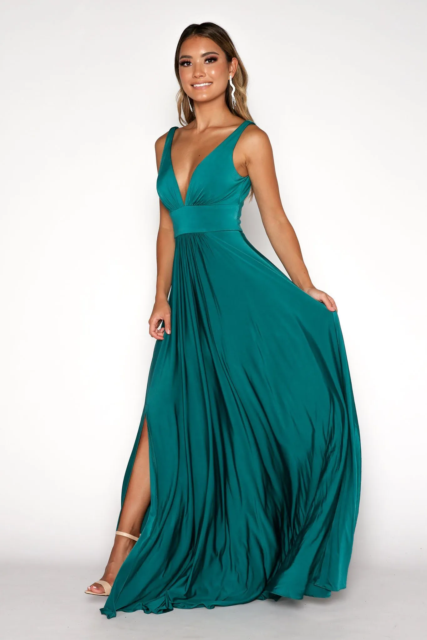 CATALINA A-Line Maxi Dress - Emerald