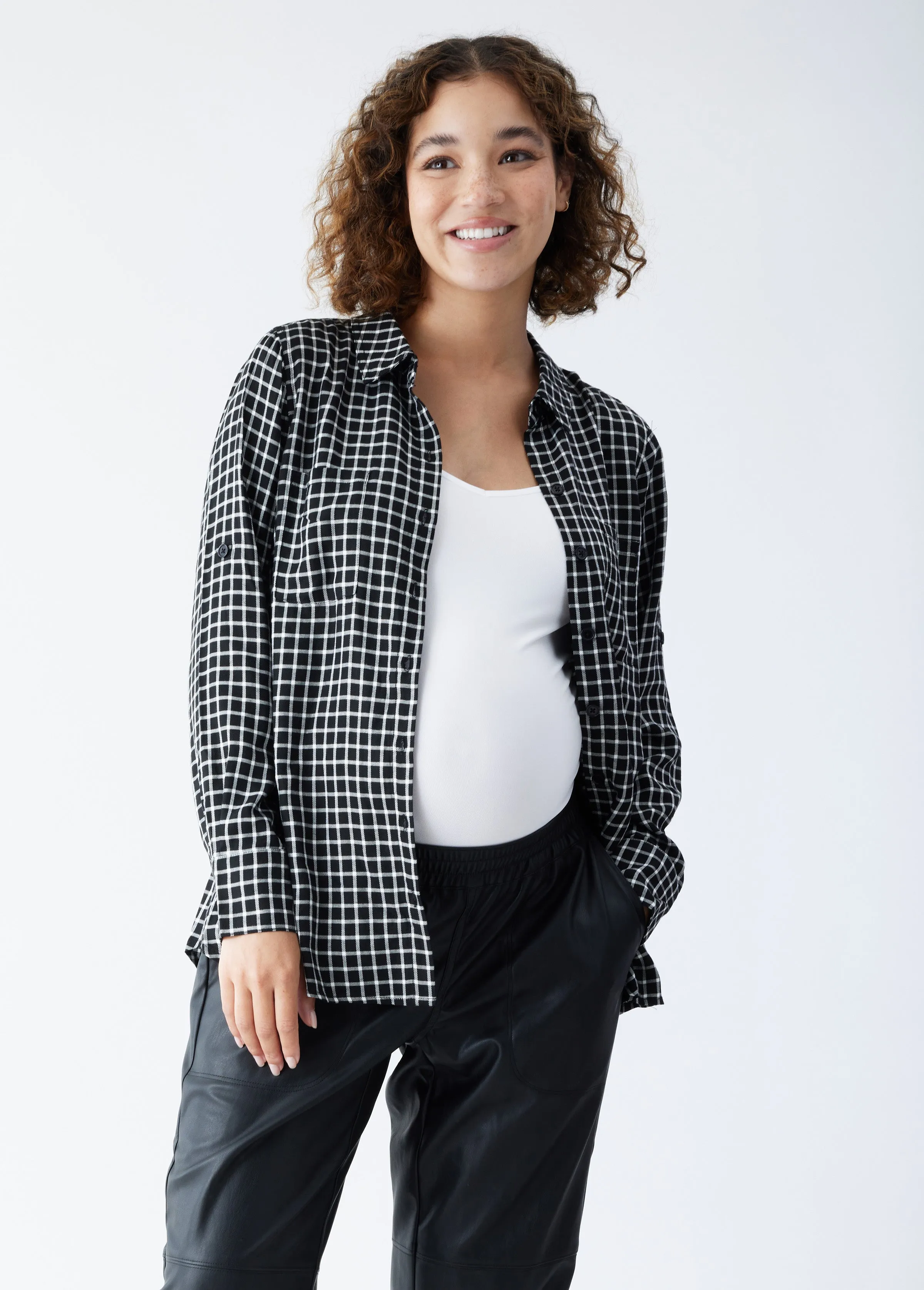 Classic Button Up Maternity Shirt